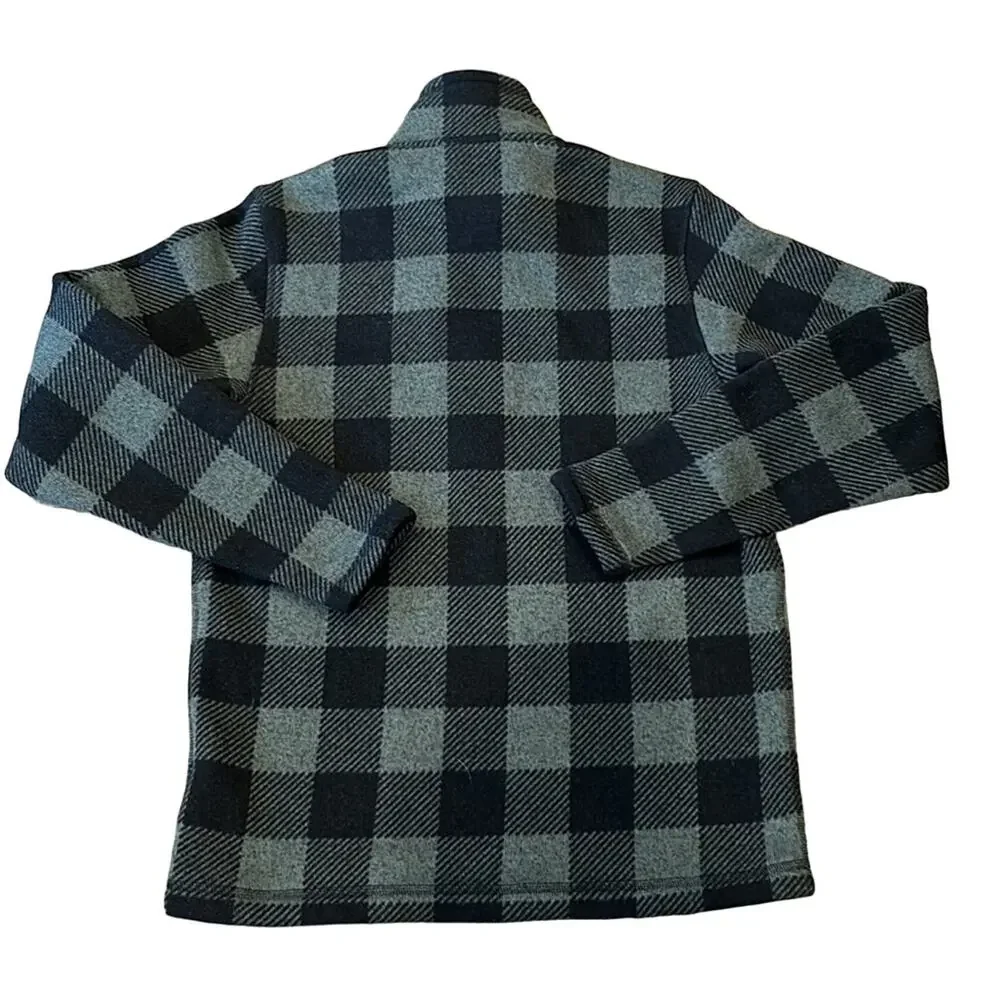 The North Face Green Black Plaid Pullover Fleece Men S